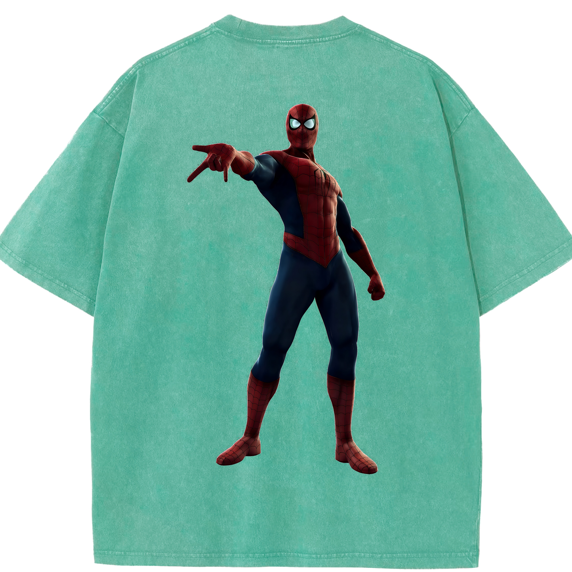 （画像用） Spider Man スパイダーマン 綿100% ヴィンテージ風 半袖Tシャツ（背面プリント）